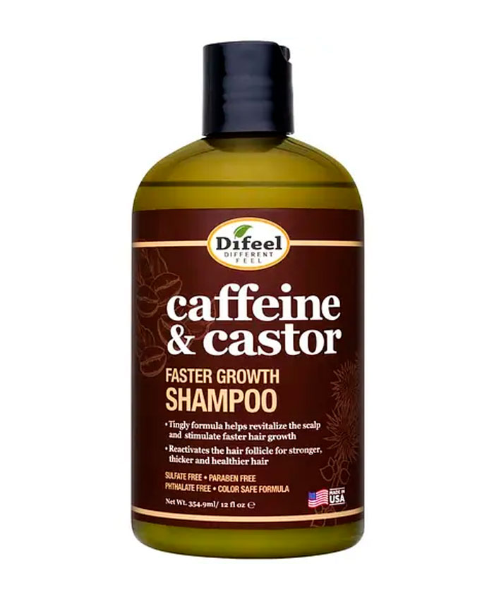 Difeel Caffeine and Castor Шампунь для быстрого роста волос 355 мл
