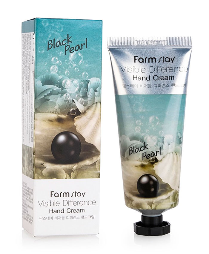 FarmStay Visible Difference Black Pearl Hand Cream Крем для рук с экстрактом черного жемчуга
