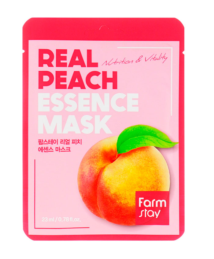 Farmstay Real Peach Essence Mask Питательная маска для лица с экстрактом персика