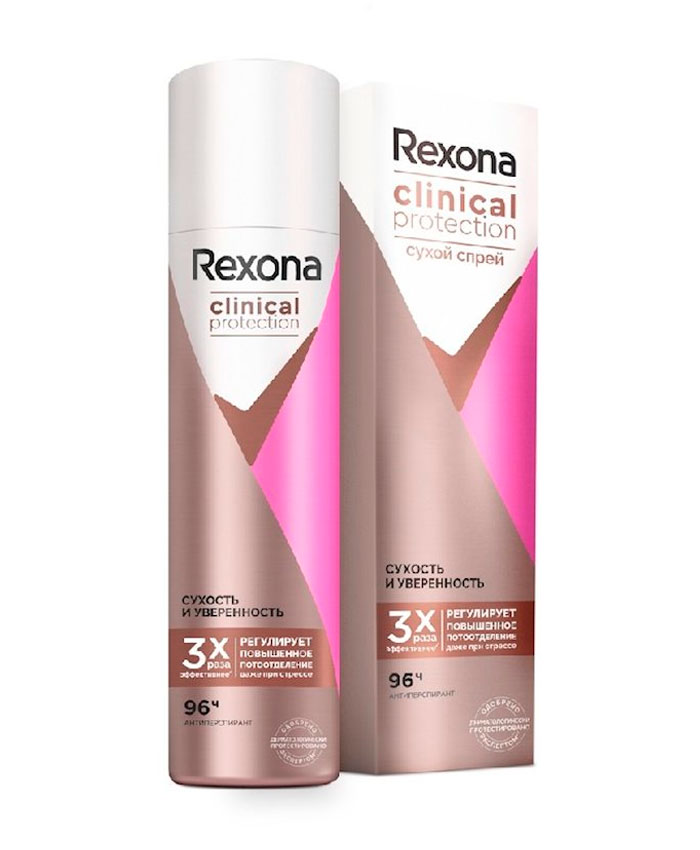 Rexona Clinical Protection Антиперспирант Аэрозоль Сухость и Уверенность 150 мл