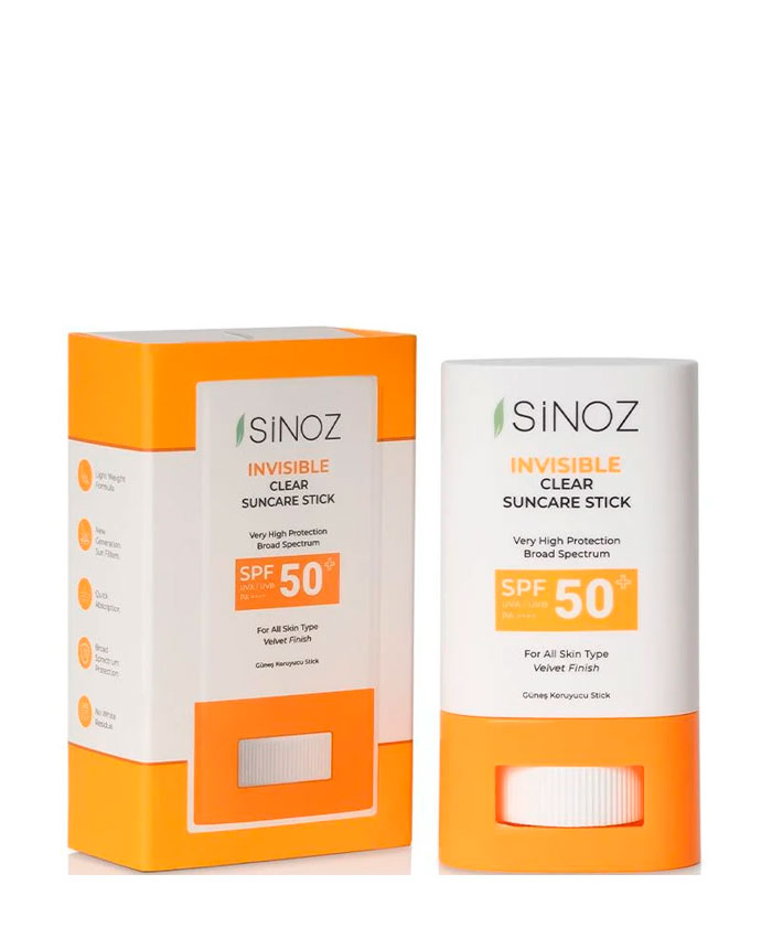 Sinoz Invisible Clear SPF50+ Солнцезащитный стик для лица 15 г